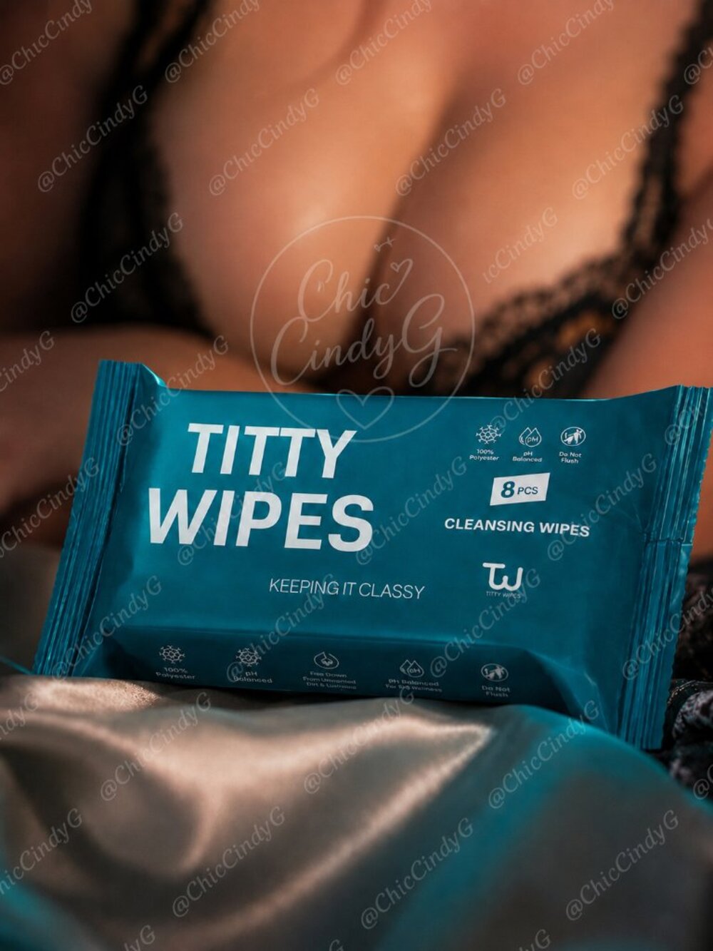 Titty Wipes Cleansing Wipes 8 Pack Funny Bachelorette Girls Trip Gift NWT sg